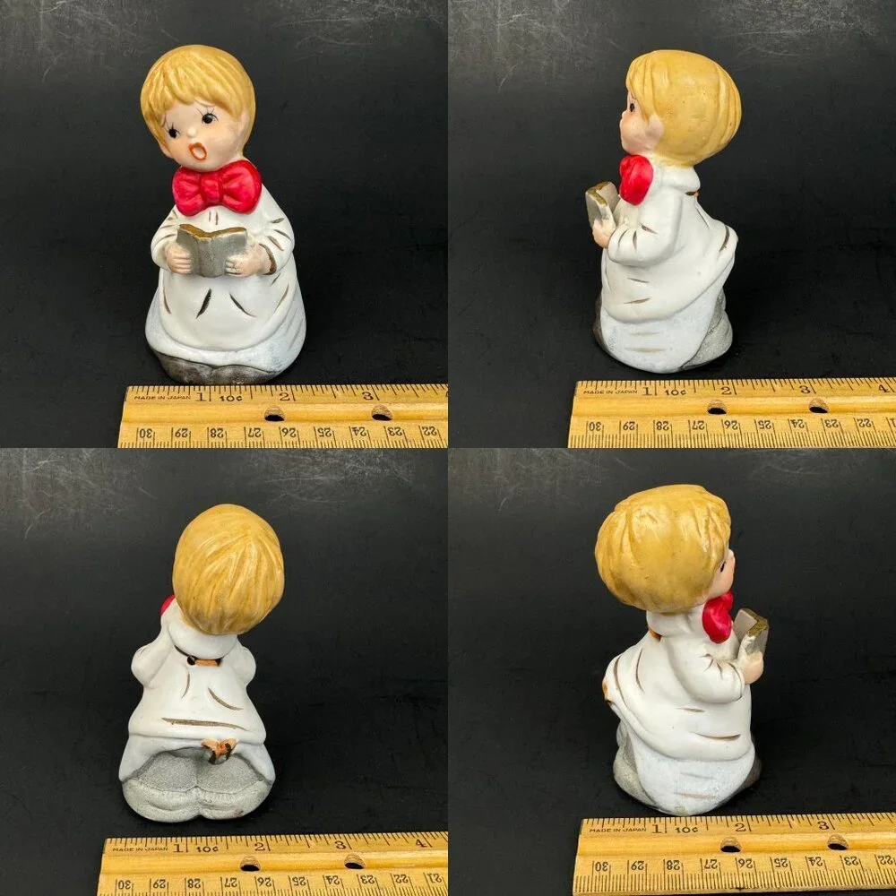 Vintage 1978 Jasco Choir Boy Singing Decorative Bell‎ Christmas Holiday Ceramic